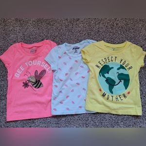 Girls 3t osh kosh carter's short sleeve shirt lot of 3 graphic tees